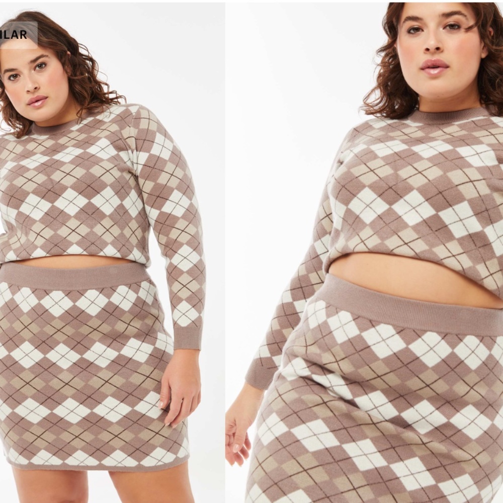 Ardene argyle sweater mini skirt